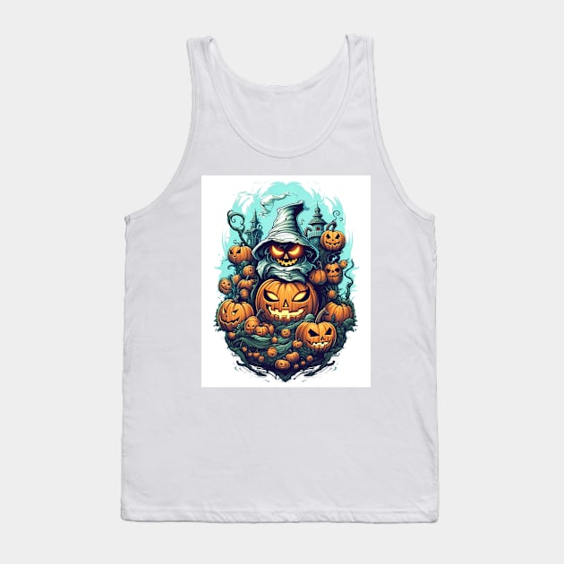 scary witch with pumpkins Tank Top by Maverick Media